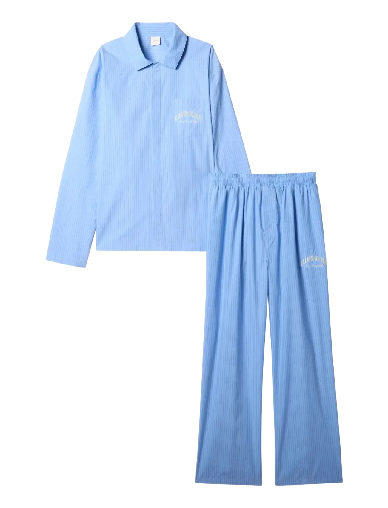Calvin Klein HERITAGE CREST L/S SHIRT & PANT - Deals - SLIM STRIPE BLUE DESCENT / blue