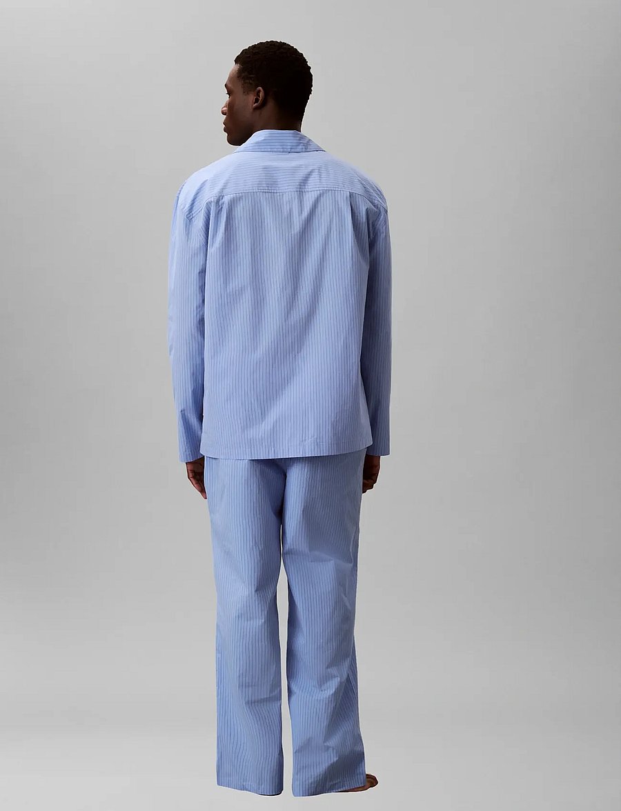 Calvin Klein - HERITAGE CREST L/S SHIRT & PANT - pyjamasets - slim stripe blue descent - 2