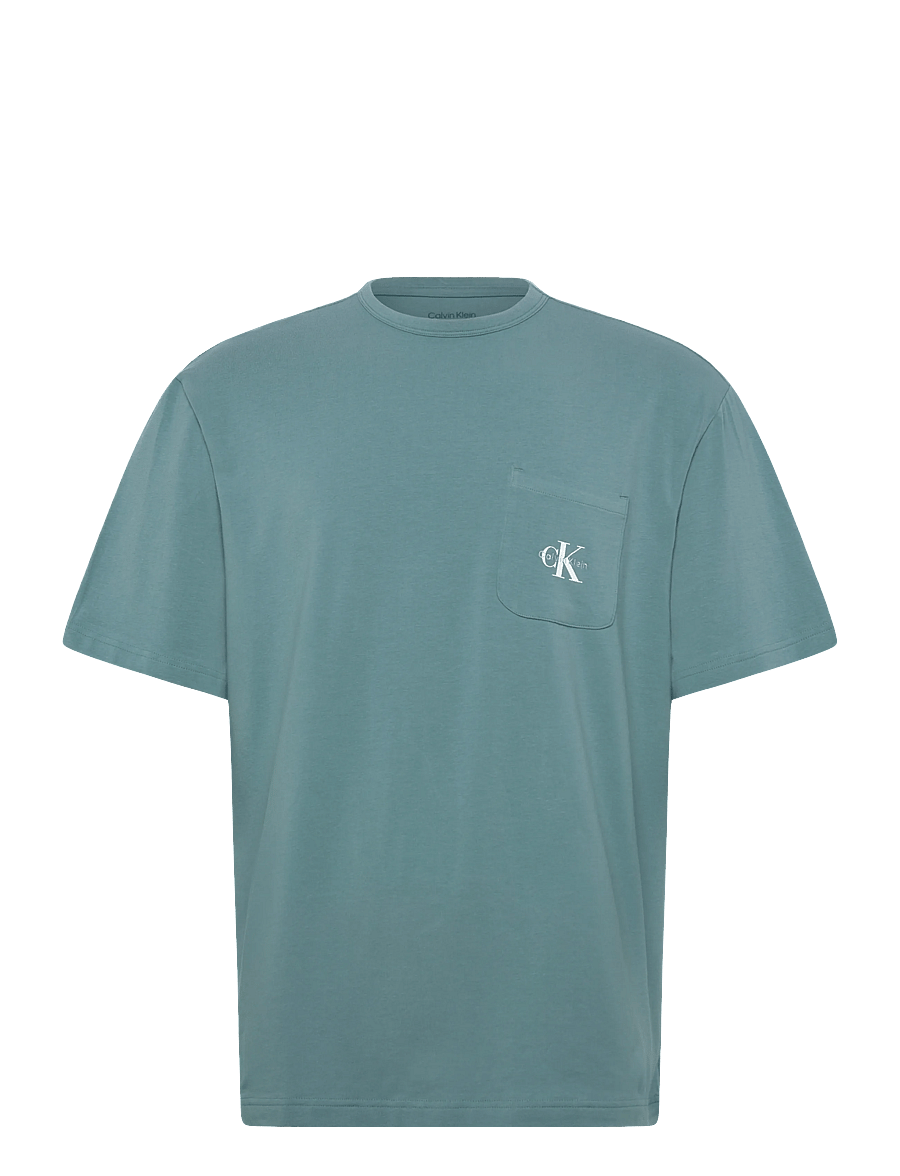 Calvin Klein - MONOGRAM S/S CREW NECK - pyjamasöverdelar - arctic - 1