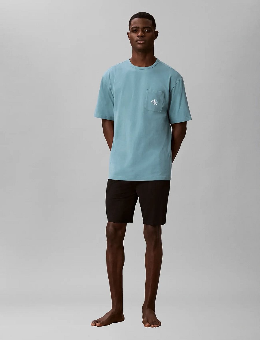 Calvin Klein - MONOGRAM S/S CREW NECK - pyjamasöverdelar - arctic - 5