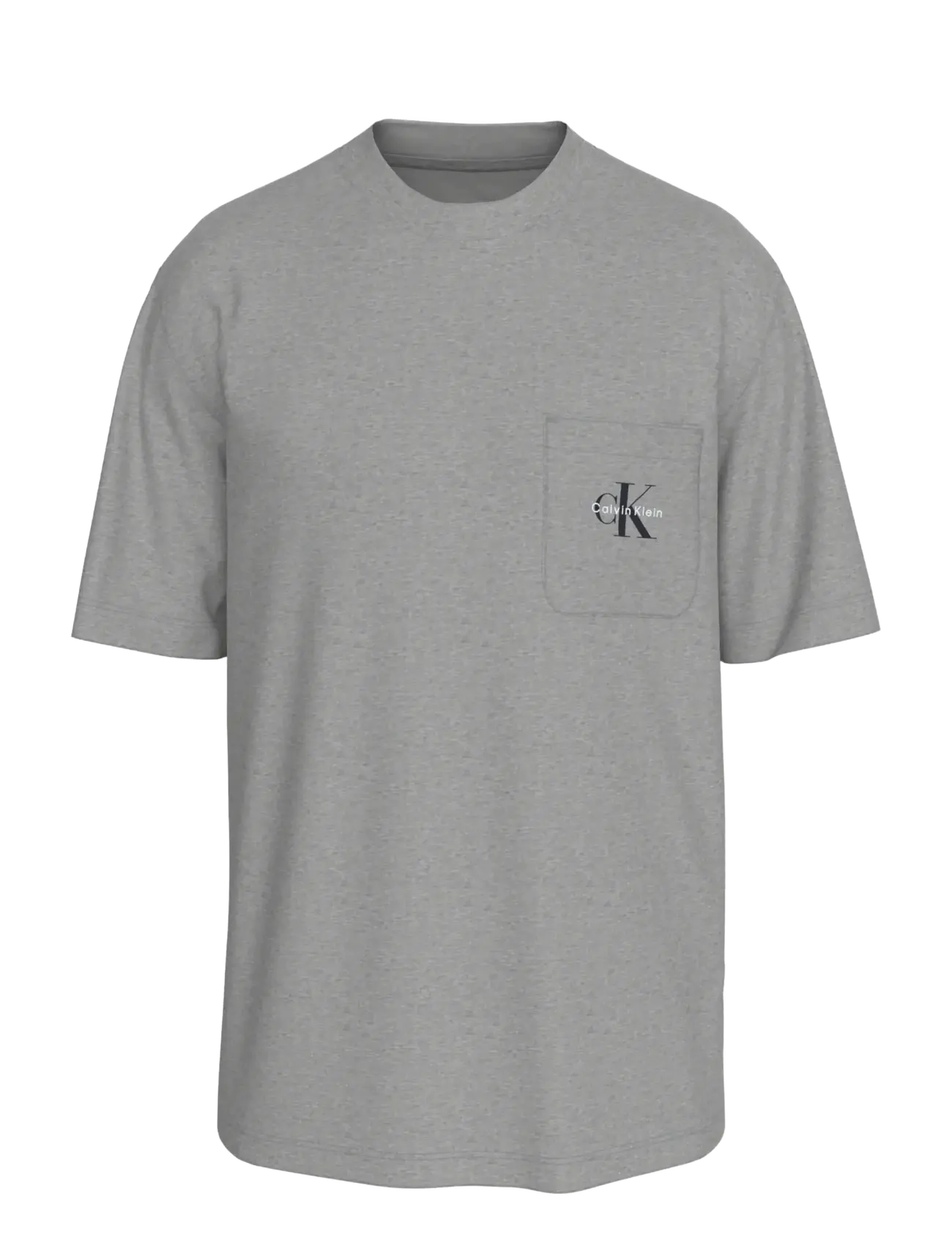 Calvin Klein MONOGRAM S/S CREW NECK - Pyjamapaidat - B10 GREY HEATHER / grey