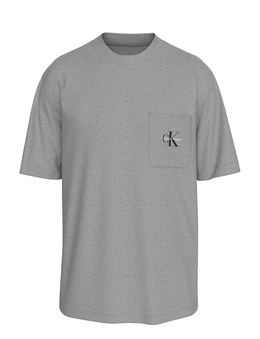 Calvin Klein - MONOGRAM S/S CREW NECK - pyjamapaidat - b10 grey heather - 1