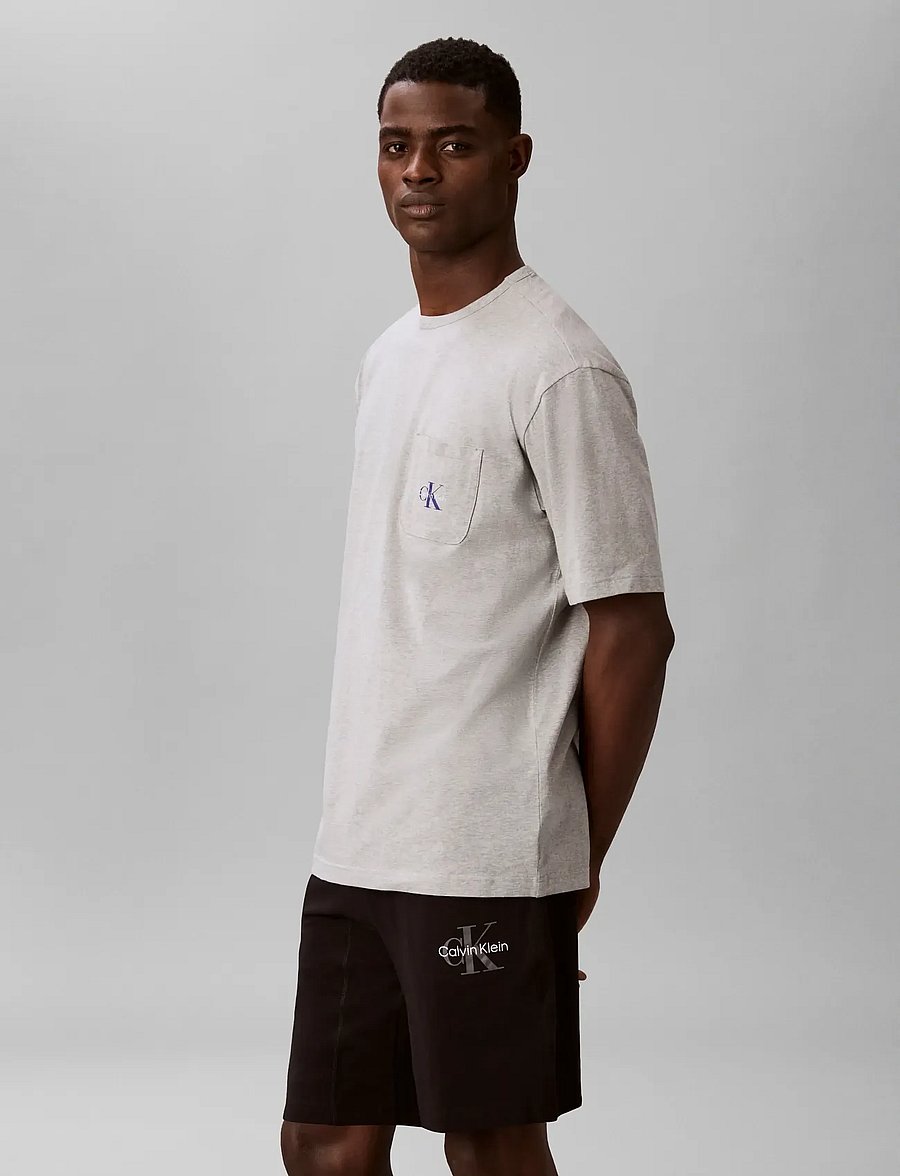 Calvin Klein - MONOGRAM S/S CREW NECK - pyjamapaidat - b10 grey heather - 4
