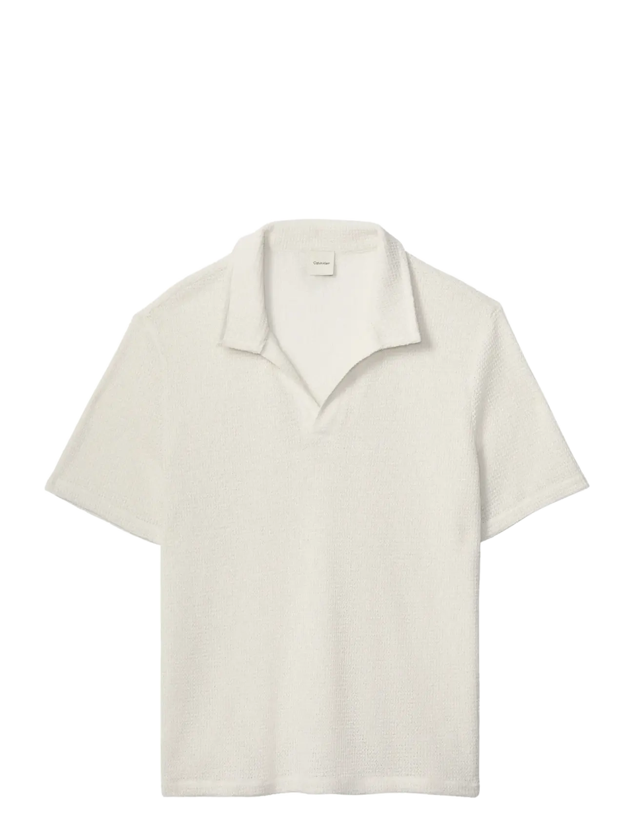 CALVIN KLEIN Knit Shirt Cream - L - Herren