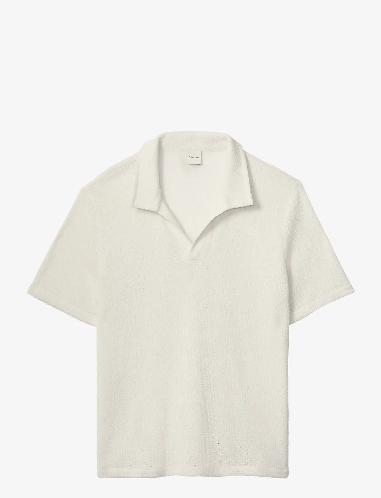 Calvin Klein - KNIT SHIRT - stickade pikéer - chalk - 1