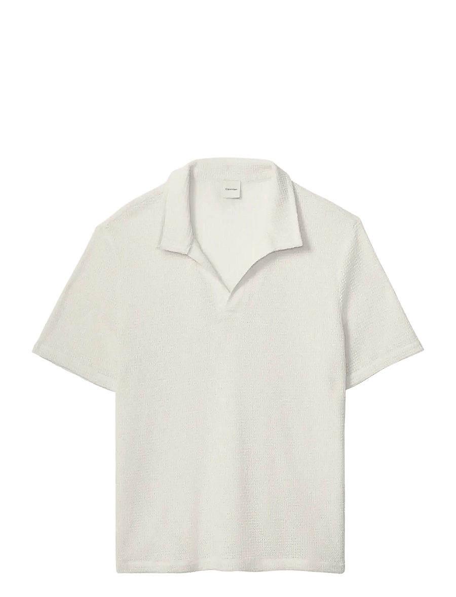 Calvin Klein - KNIT SHIRT - kootud polosärgid - chalk - 1