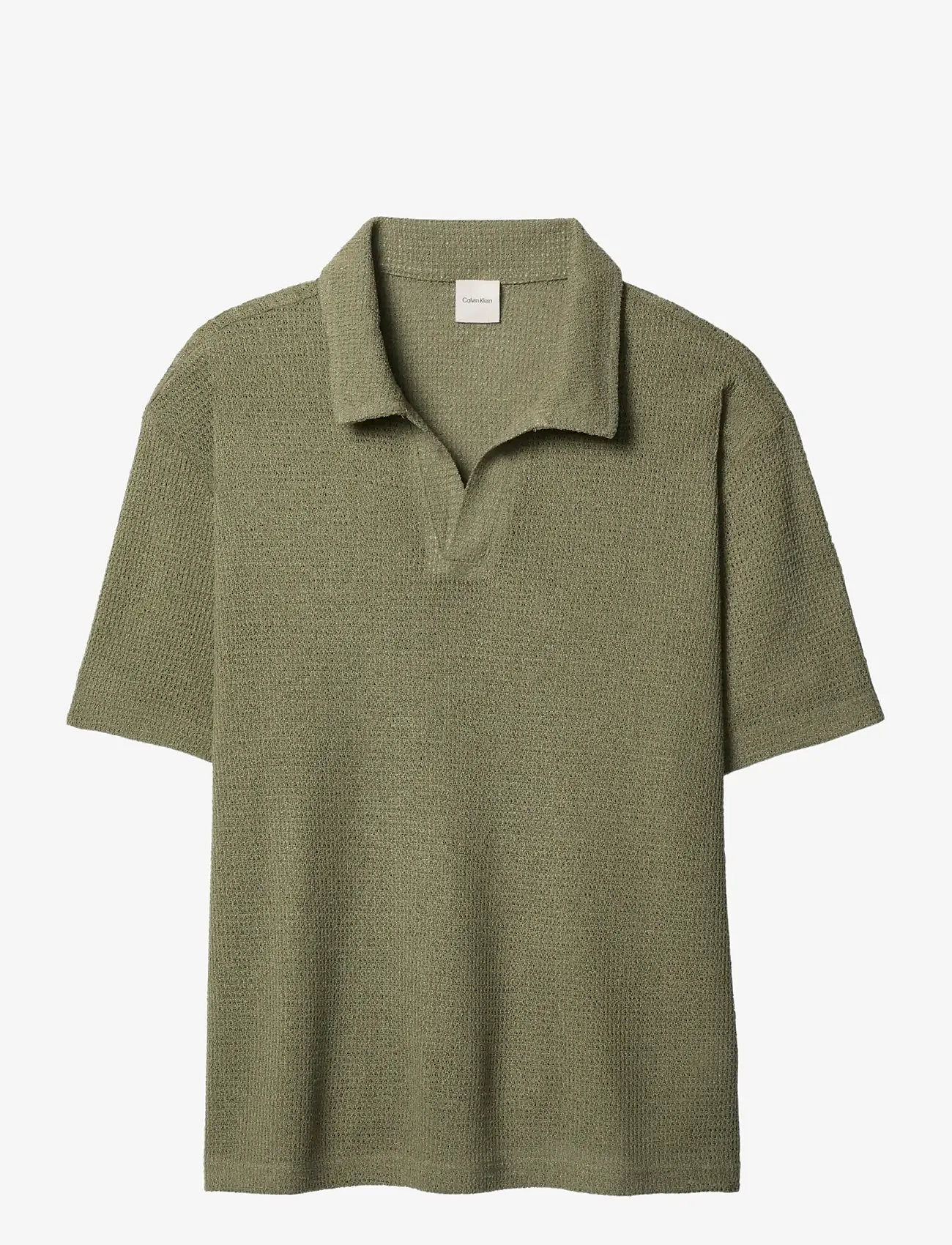 Calvin Klein - KNIT SHIRT - gestrickte polohemden - deep lichen green - 1
