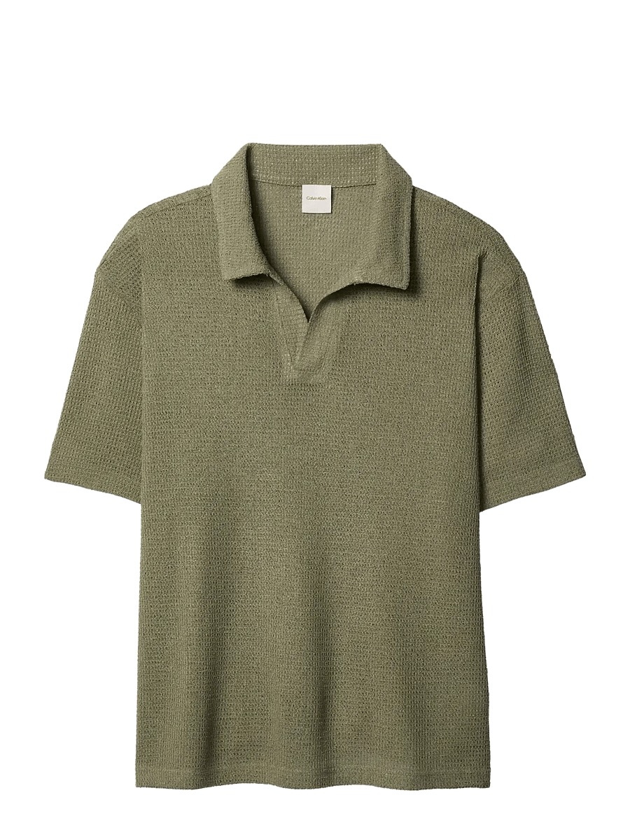 Calvin Klein - KNIT SHIRT - polostrik - deep lichen green - 1