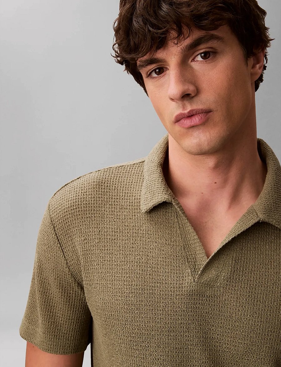 Calvin Klein - KNIT SHIRT - polostrik - deep lichen green - 5