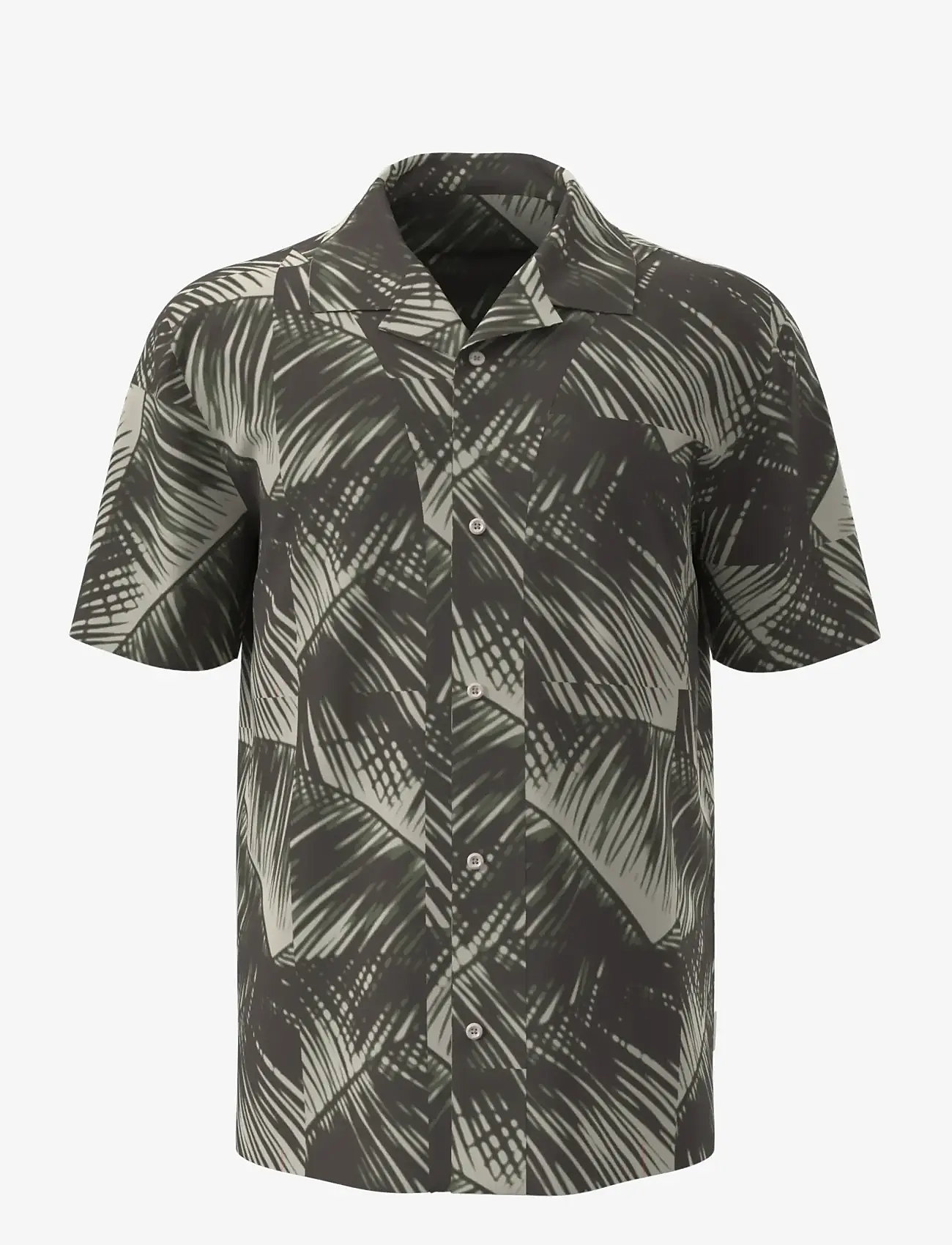 Calvin Klein - S/S BUTTON DOWN - kurzarmhemden - 20251 adventure palm+oatmeal - 0