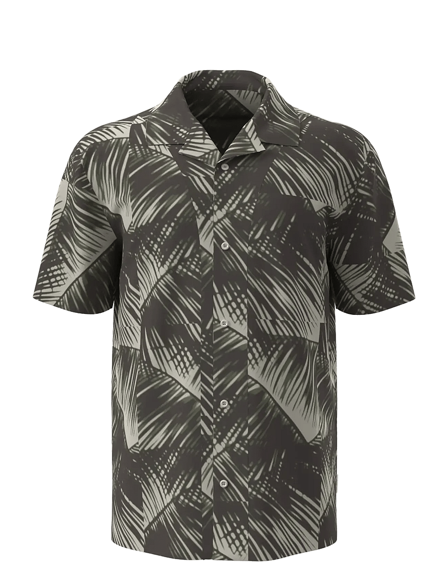 Calvin Klein - S/S BUTTON DOWN - kortærmede skjorter - 20251 adventure palm+oatmeal - 1