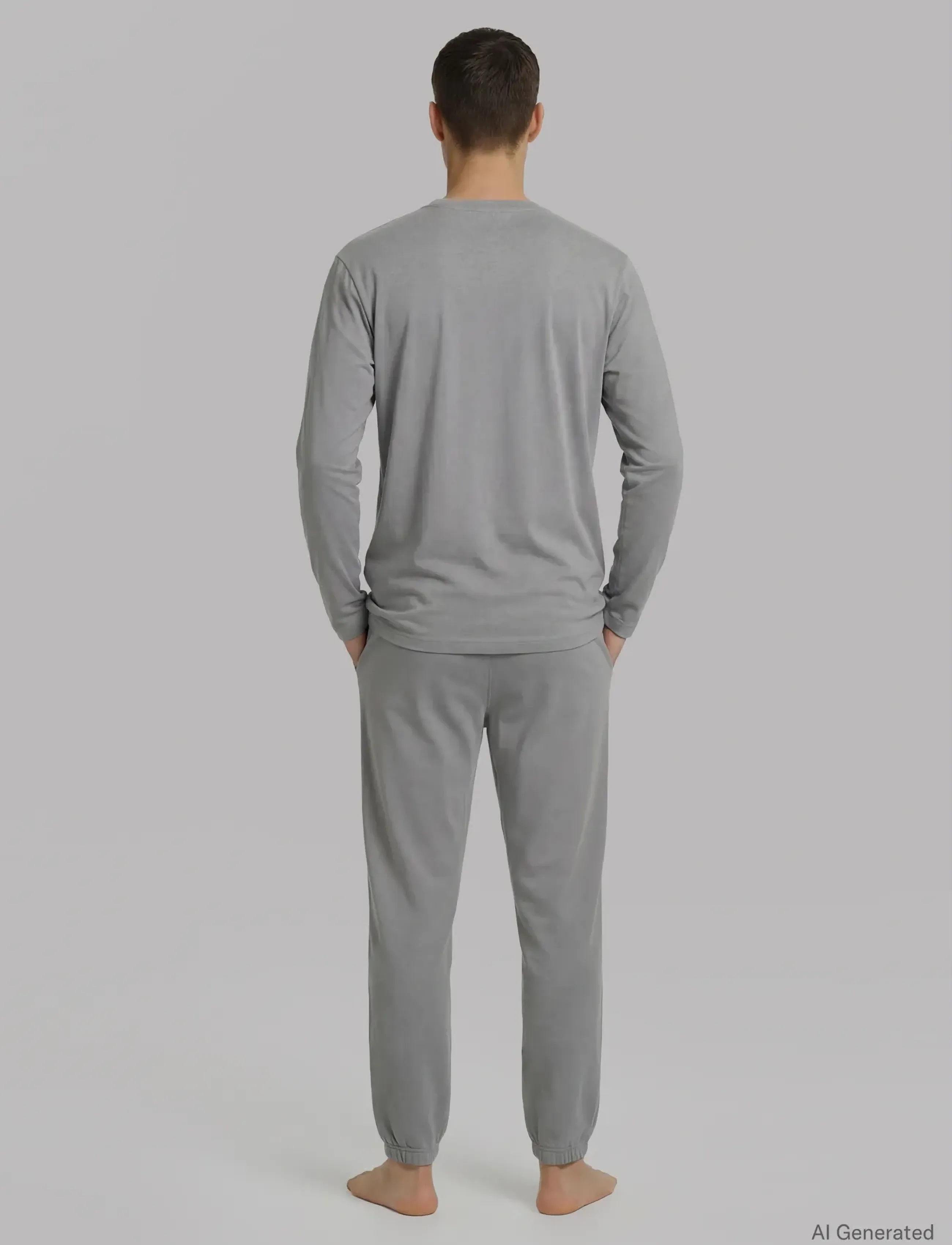 Calvin Klein - MONOGRAM L/S JOGGER SET - träningsoveraller - misty grey - 2
