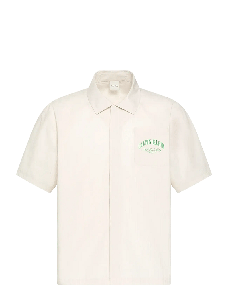 Calvin Klein - HERITAGE CREST S/S BUTTON DOWN - kurzarmhemden - slim stripe chalk - 1