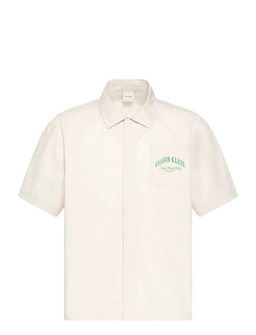Calvin Klein - HERITAGE CREST S/S BUTTON DOWN - kortærmede skjorter - slim stripe chalk - 1