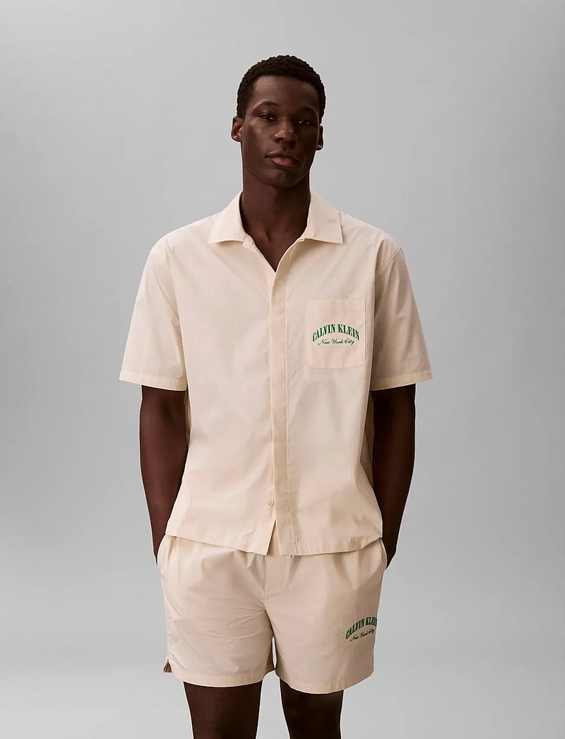 Calvin Klein - HERITAGE CREST S/S BUTTON DOWN - kurzarmhemden - slim stripe chalk - 3