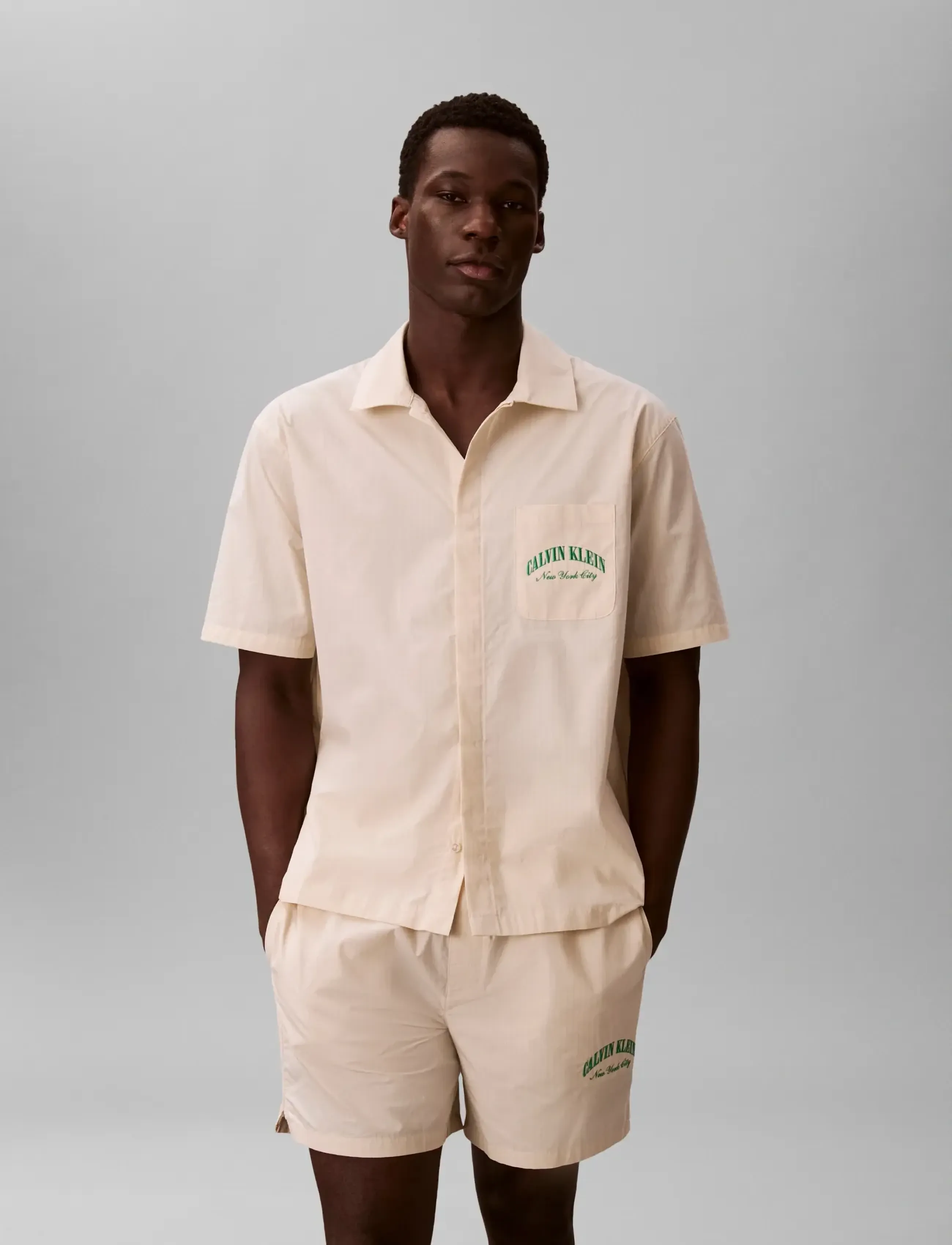 Calvin Klein - HERITAGE CREST S/S BUTTON DOWN - kurzarmhemden - slim stripe chalk - 3