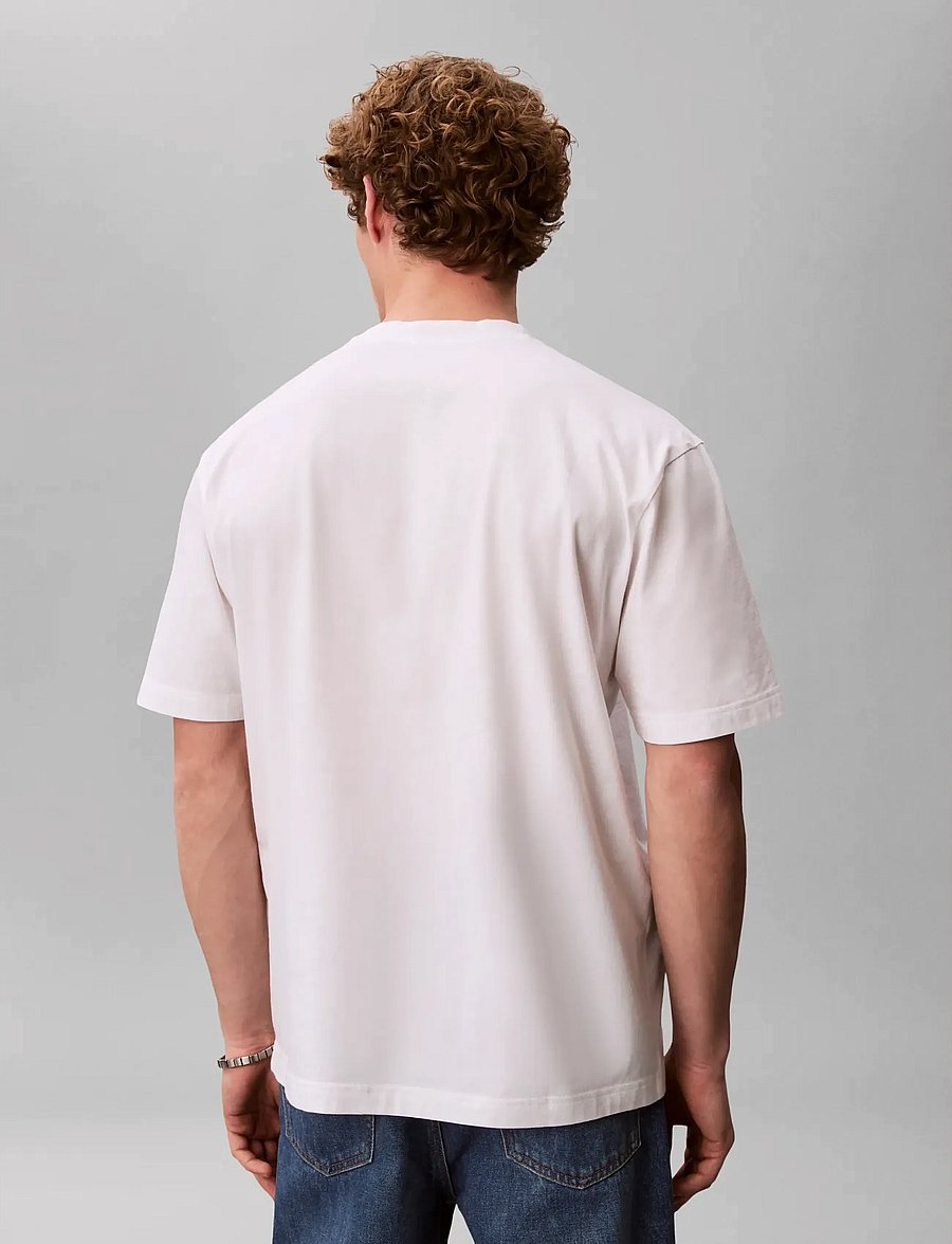 Calvin Klein - HERITAGE CREST S/S CREW NECK - kurzärmelige t-shirts - classic white - 2