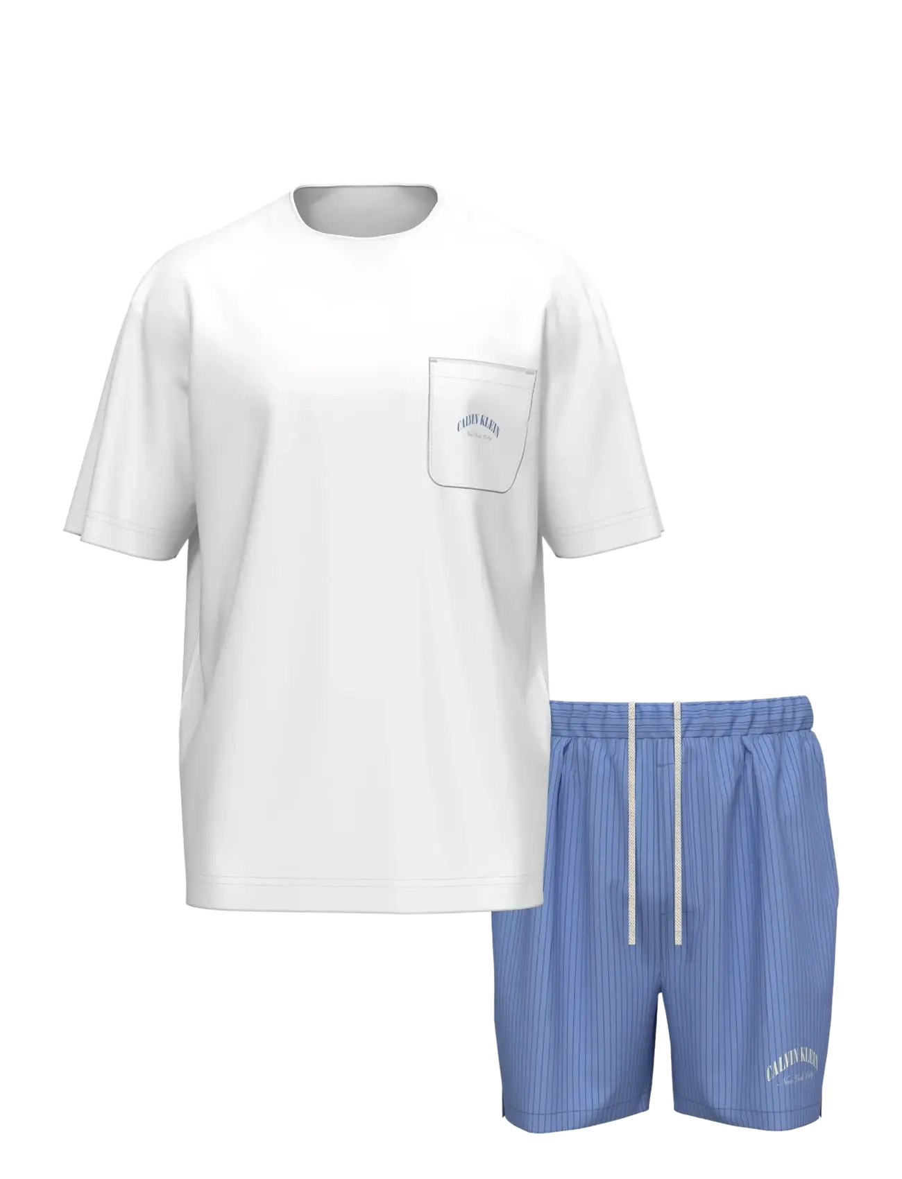Calvin Klein HERITAGE CREST S/S CREW SHORT SE - Nyheter - CLASSIC WHITE TOP   SLIM STRIPE BLU / blue