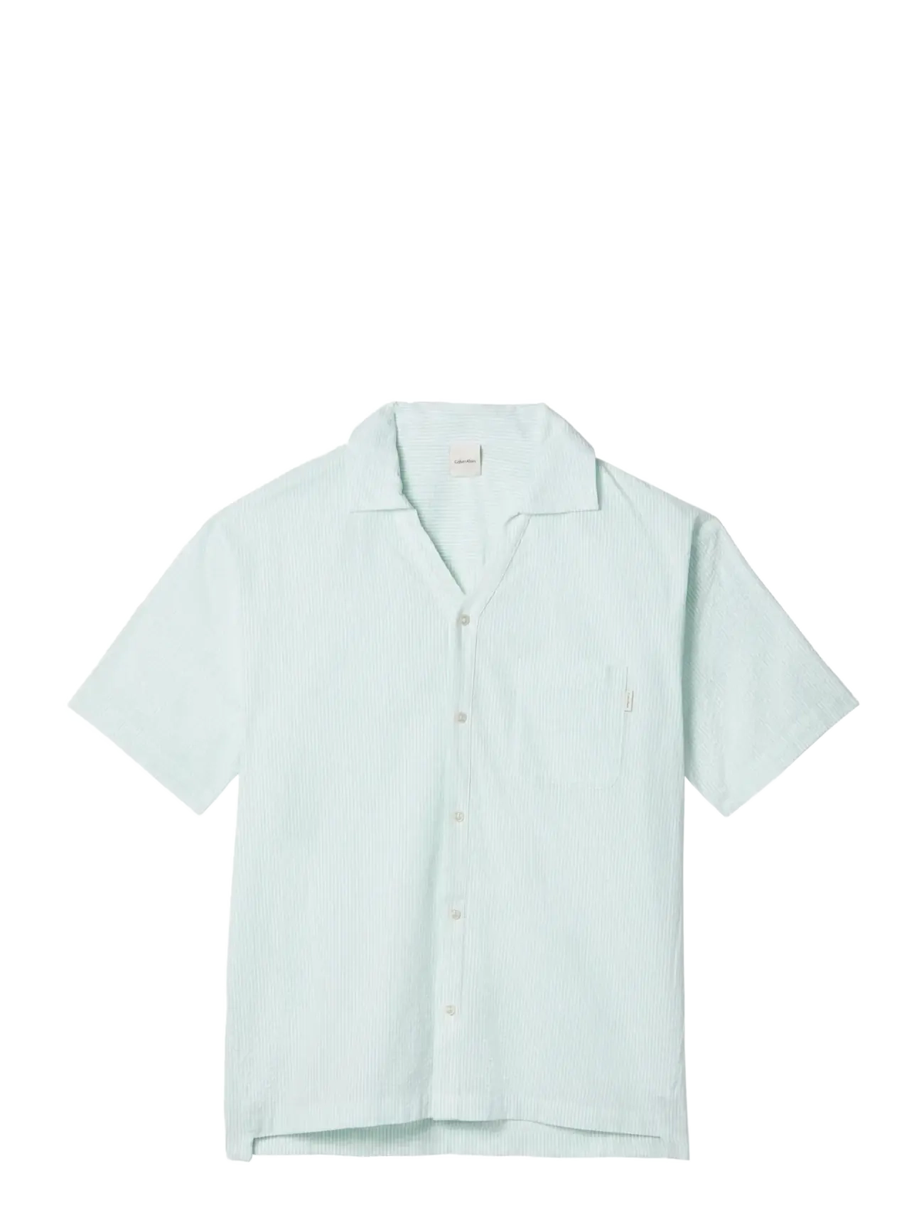 Calvin Klein SEERSUCKER S/S BUTTON DOWN - Underwear - DIME STRIPE SEAFOAM WAVE / green