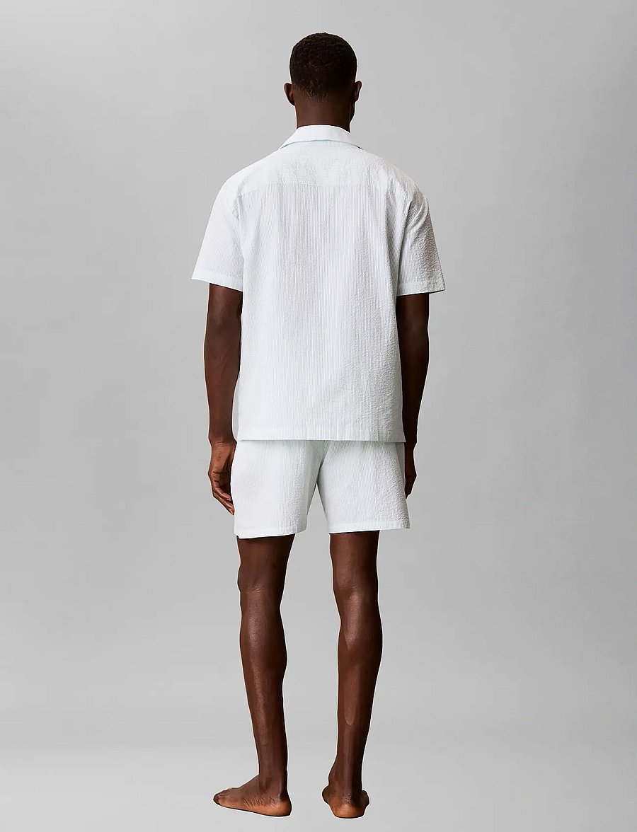 Calvin Klein - SEERSUCKER S/S BUTTON DOWN - pyjamaoberteile - dime stripe seafoam wave - 2
