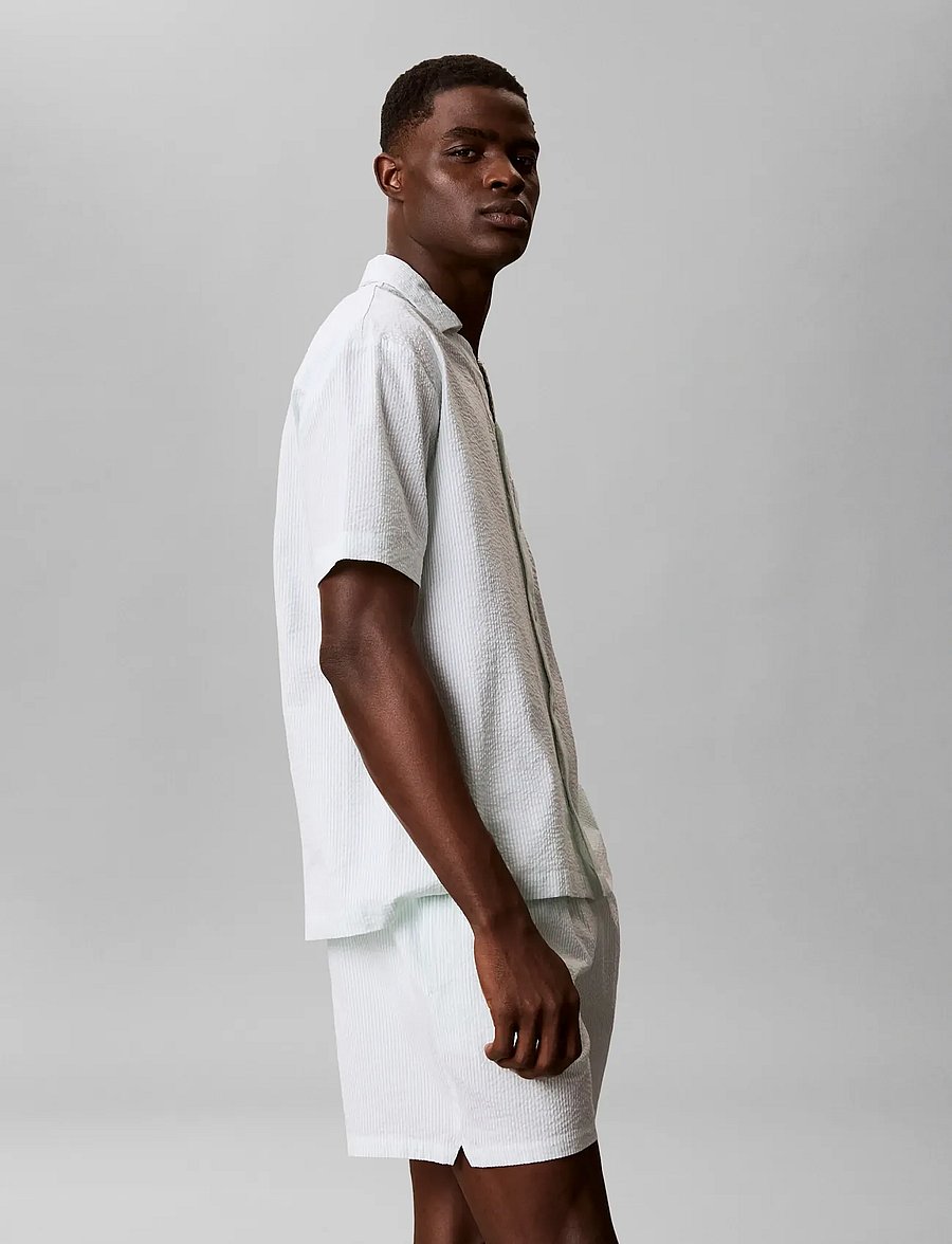 Calvin Klein - SEERSUCKER S/S BUTTON DOWN - pyjamaoberteile - dime stripe seafoam wave - 5