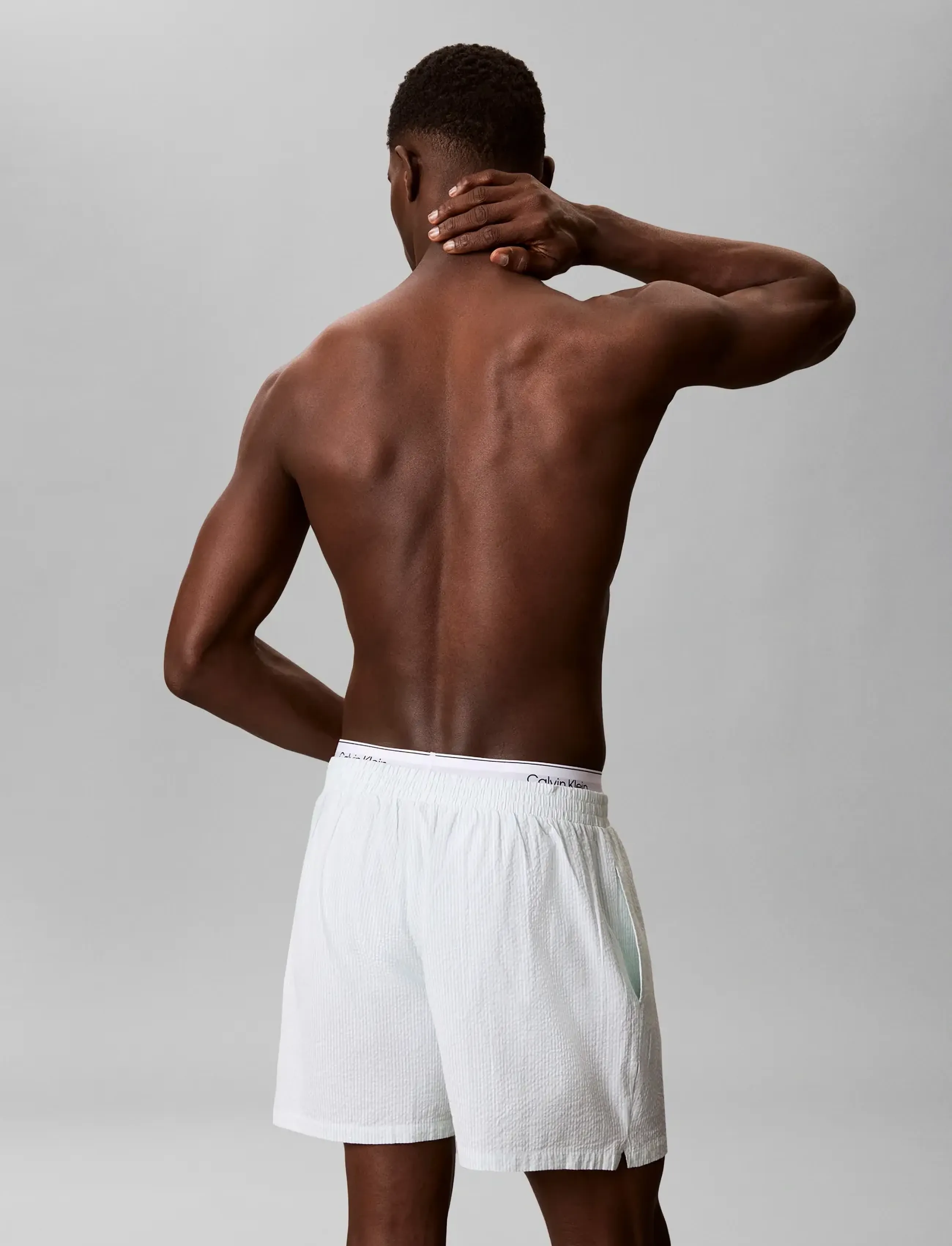 Calvin Klein - SEERSUCKER SLEEP SHORT - pyjamahose - dime stripe seafoam wave - 2
