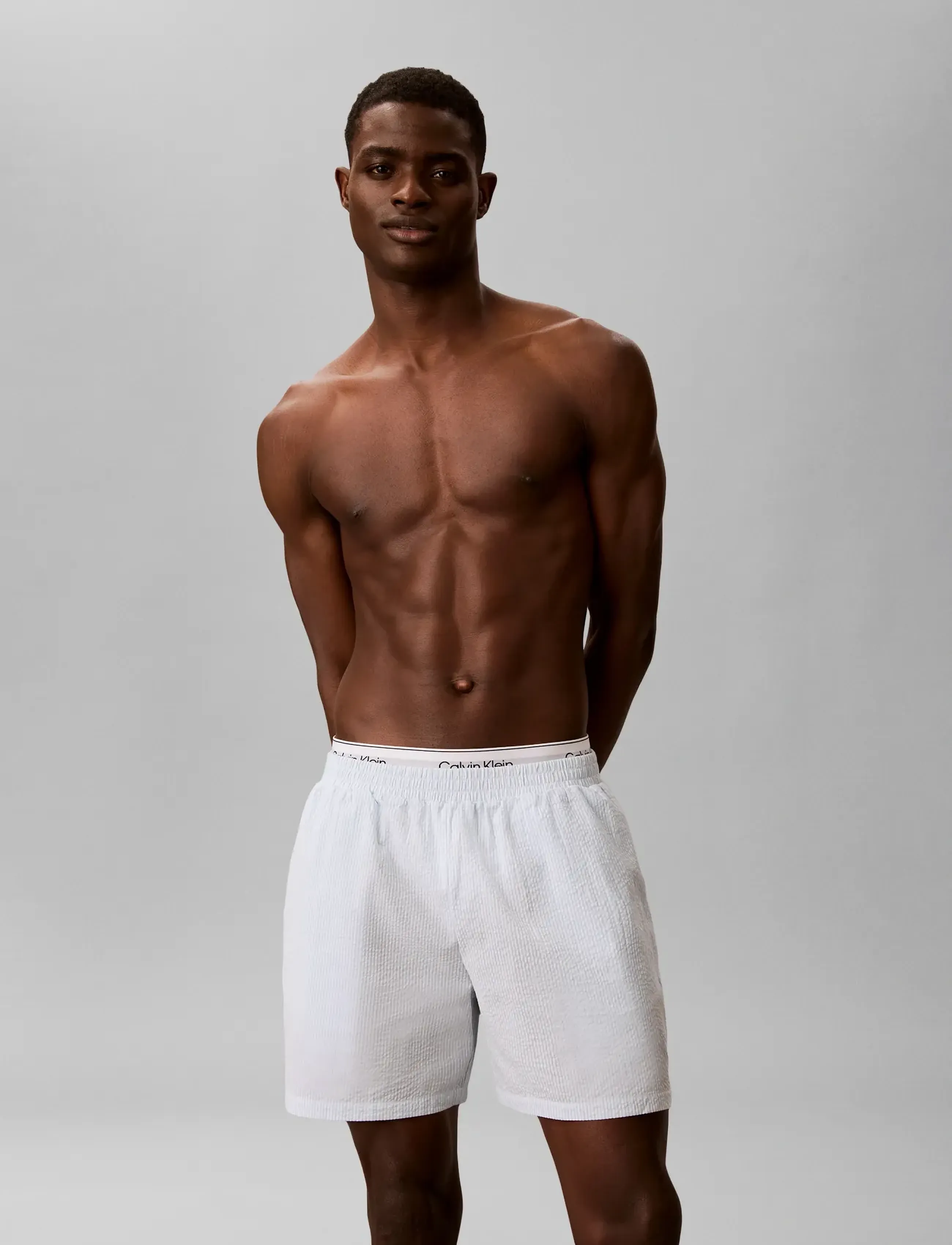 Calvin Klein - SEERSUCKER SLEEP SHORT - pižaminės kelnės - dime stripe ballad blue - 3