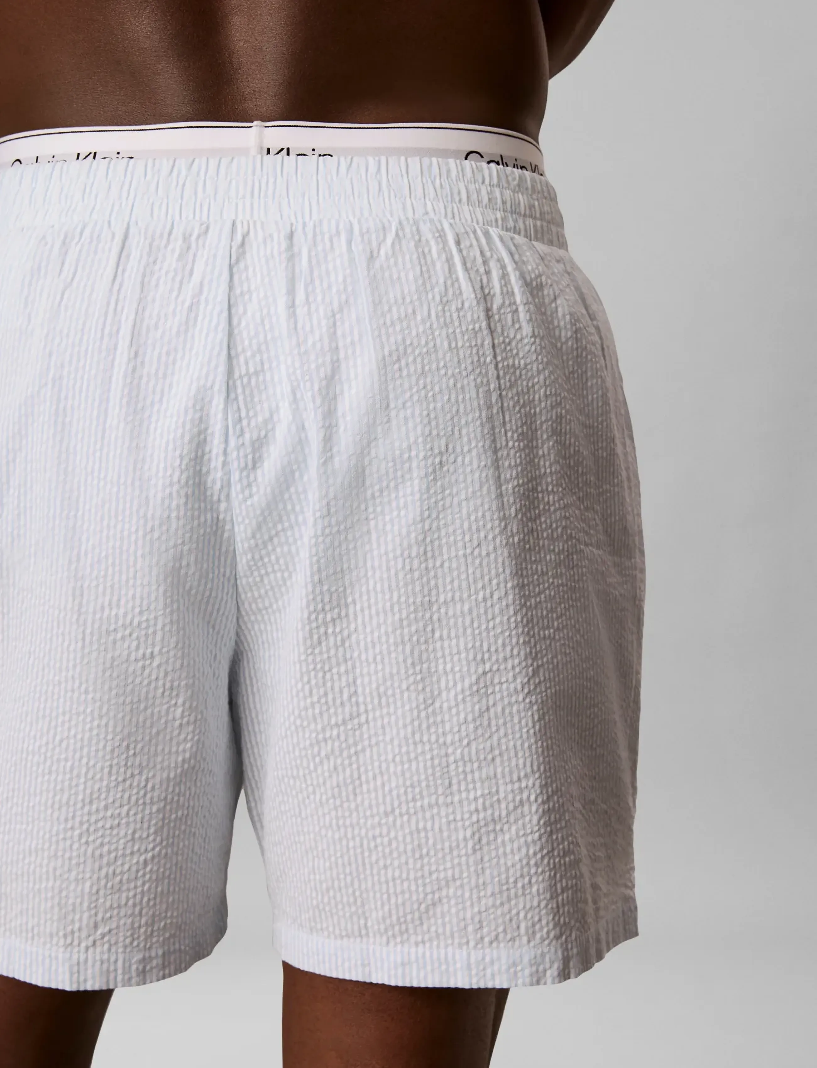 Calvin Klein - SEERSUCKER SLEEP SHORT - pižaminės kelnės - dime stripe ballad blue - 4
