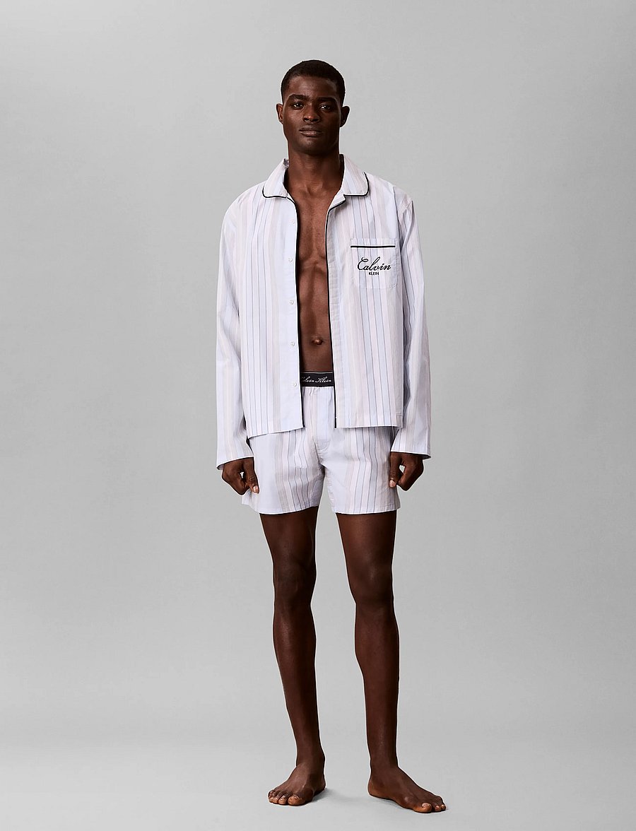 Calvin Klein - SCRIPT L/S BUTTON DOWN - nattrøjer - 21632 crest stripe+ice castle - 0