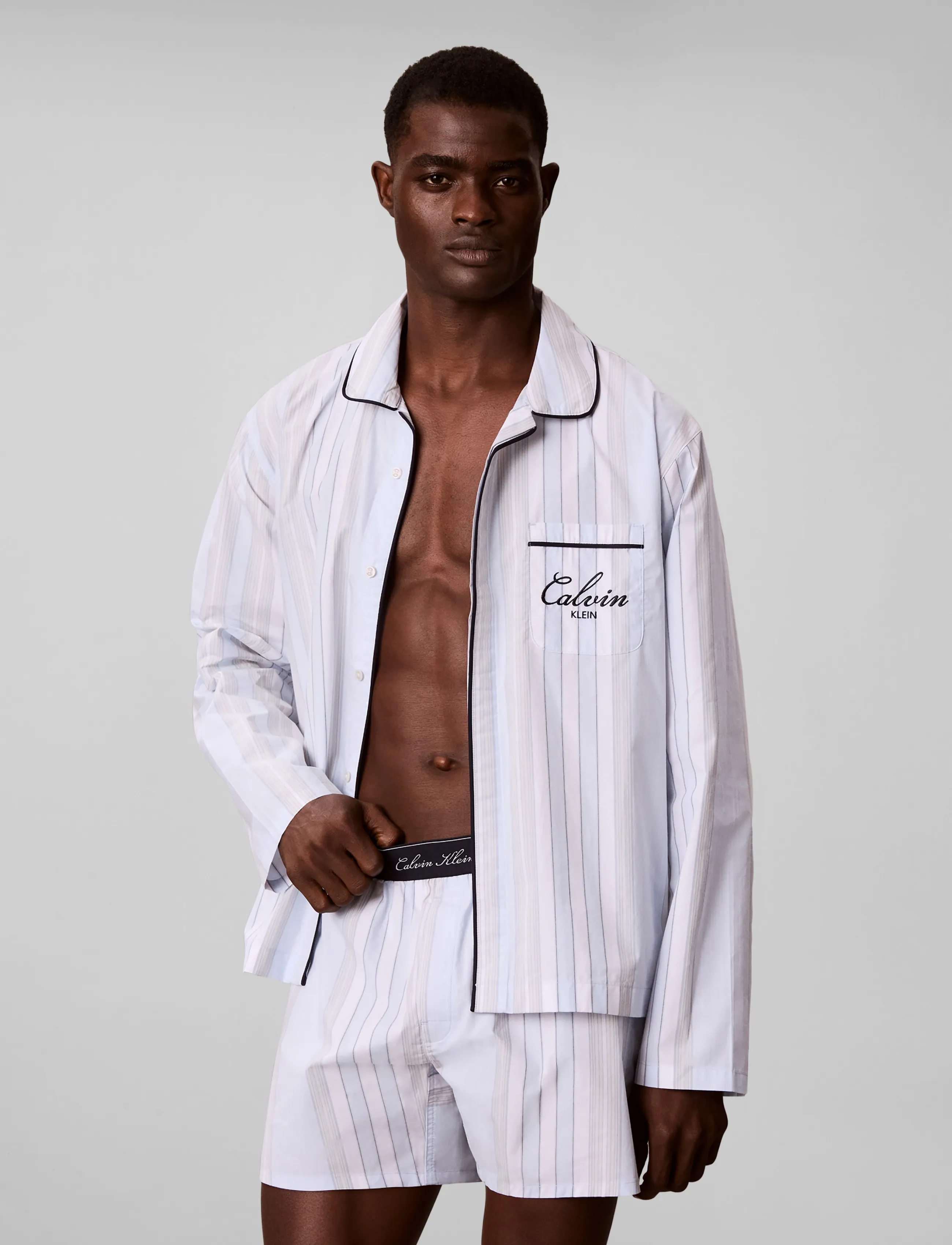 Calvin Klein - SCRIPT L/S BUTTON DOWN - 21632 crest stripe+ice castle - 3