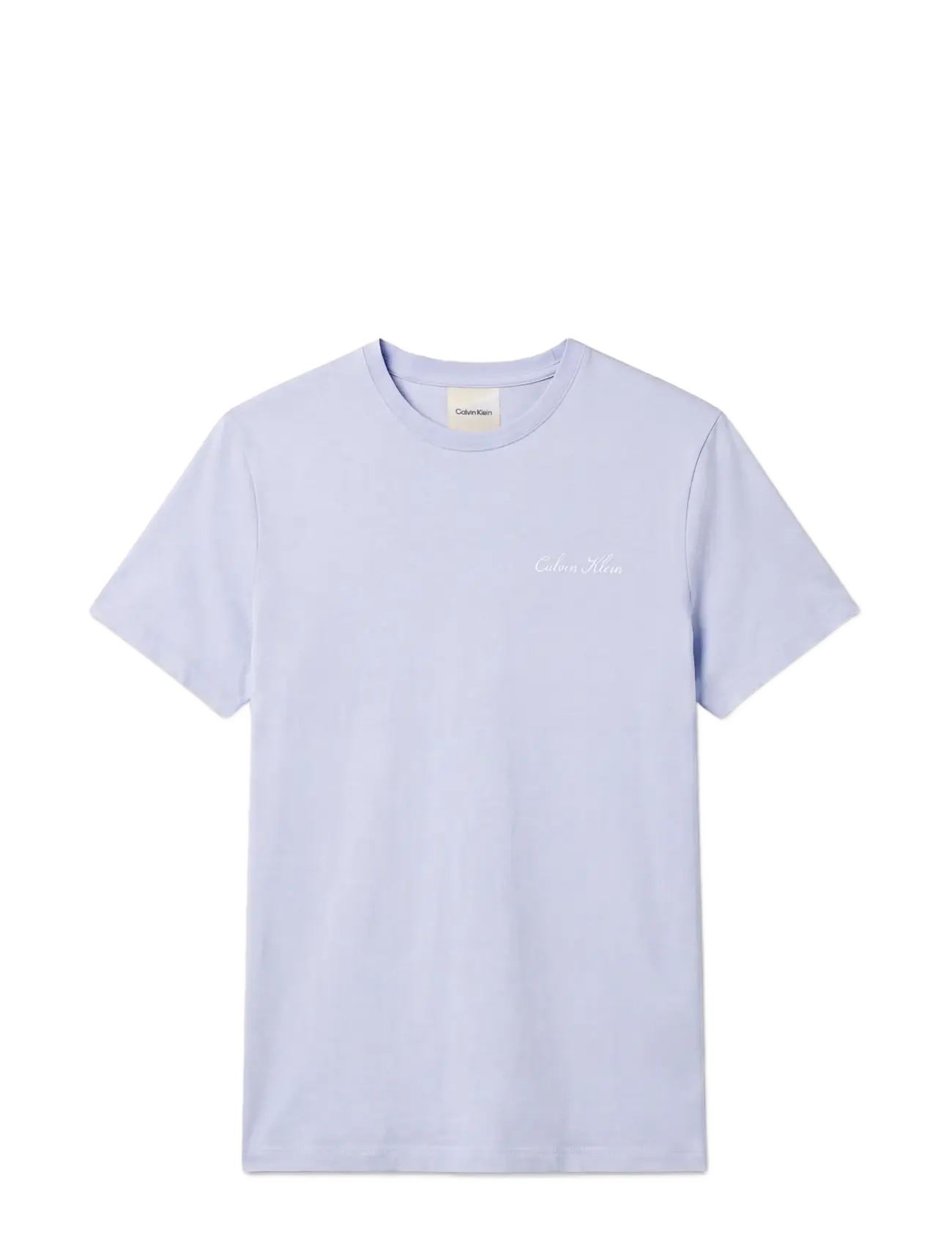 Calvin Klein SCRIPT S/S  CREW NECK - Pyjamaoberteile - PLEIN AIR / blue