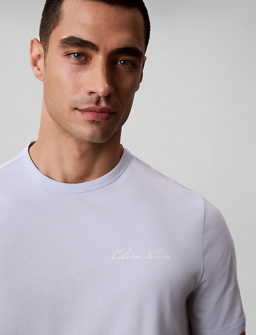 Calvin Klein - SCRIPT S/S CREW NECK - nattrøjer - plein air - 4