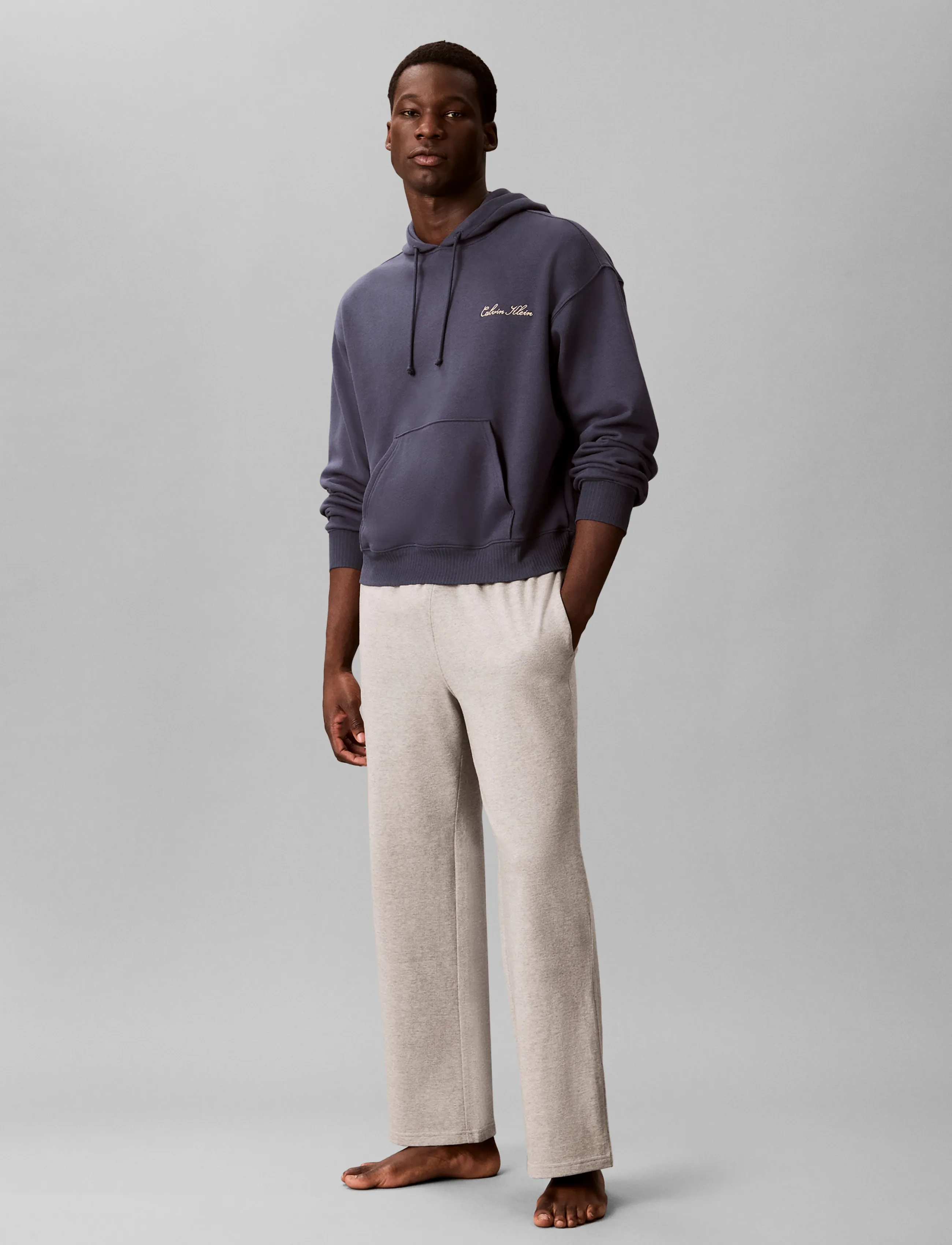 Calvin Klein SCRIPT L/S HOODIE - Streetstyle - BLUE NIGHTS / navy