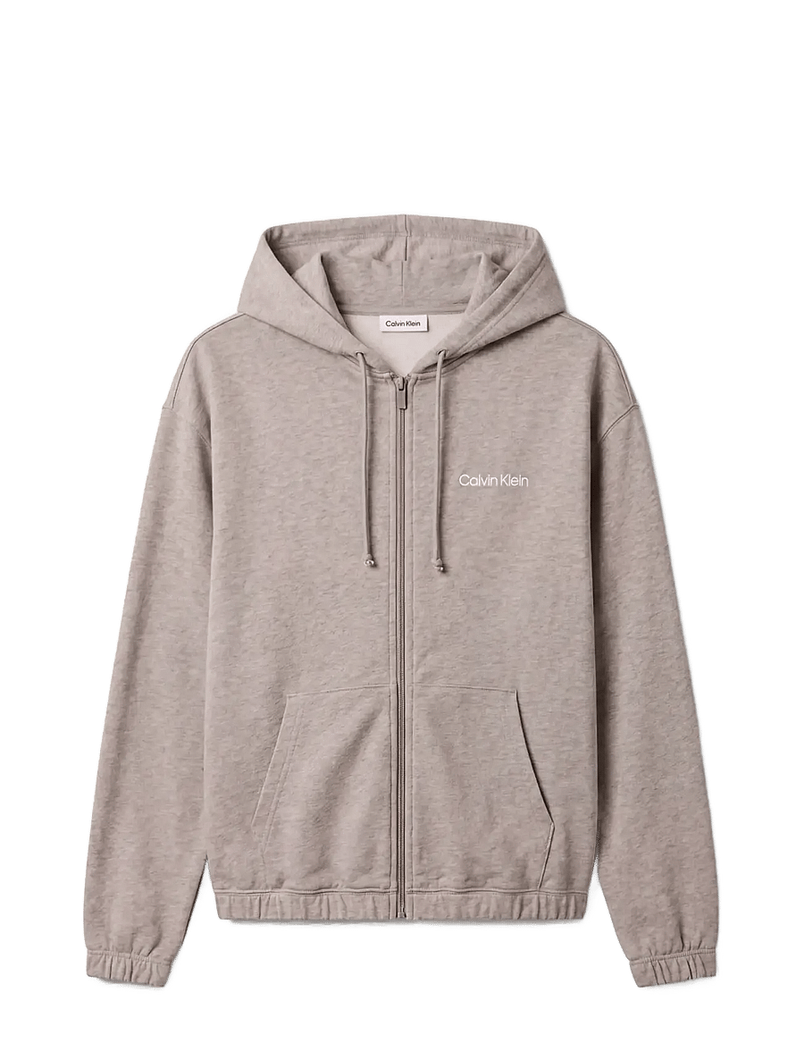 Calvin Klein - ICON ESSNL L/S FULL ZIP HOODIE - b10 grey heather - 1