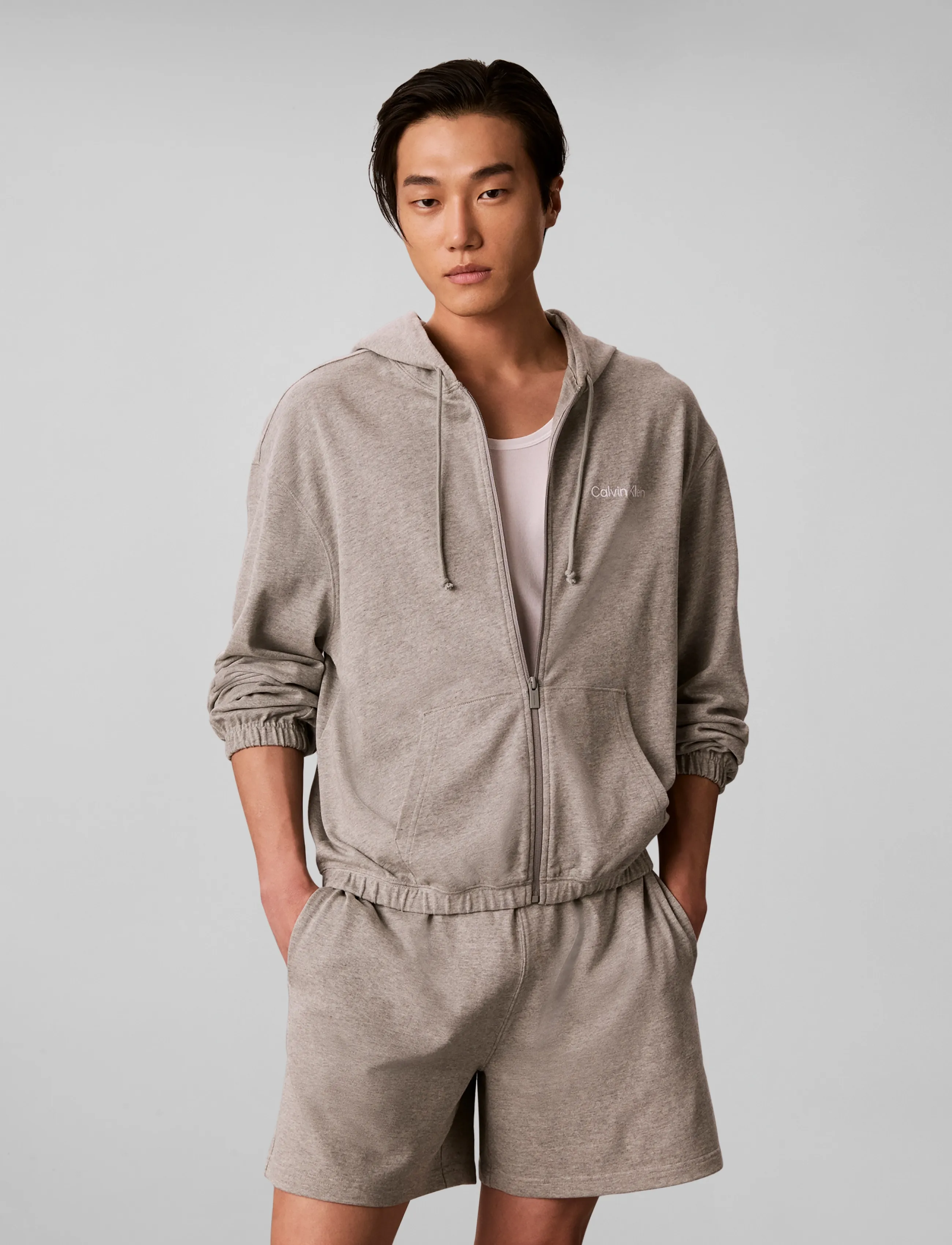 Calvin Klein - ICON ESSNL L/S FULL ZIP HOODIE - b10 grey heather - 3