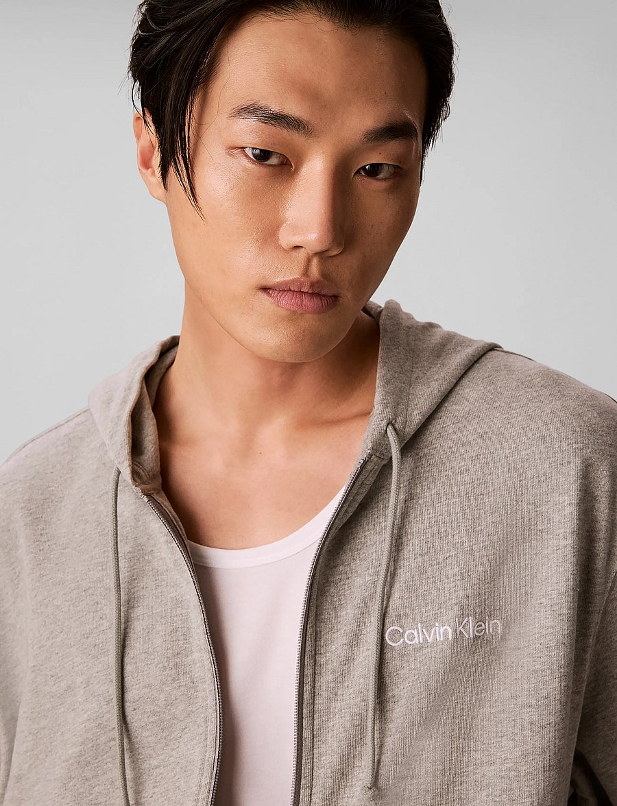 Calvin Klein - ICON ESSNL L/S FULL ZIP HOODIE - b10 grey heather - 4
