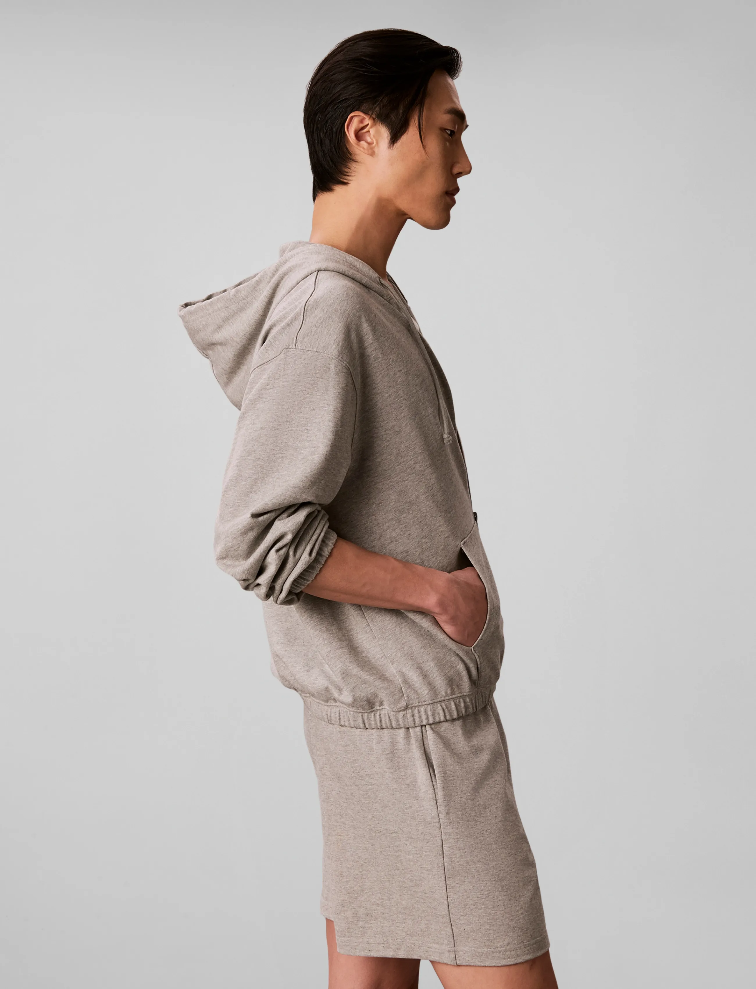 Calvin Klein - ICON ESSNL L/S FULL ZIP HOODIE - b10 grey heather - 5