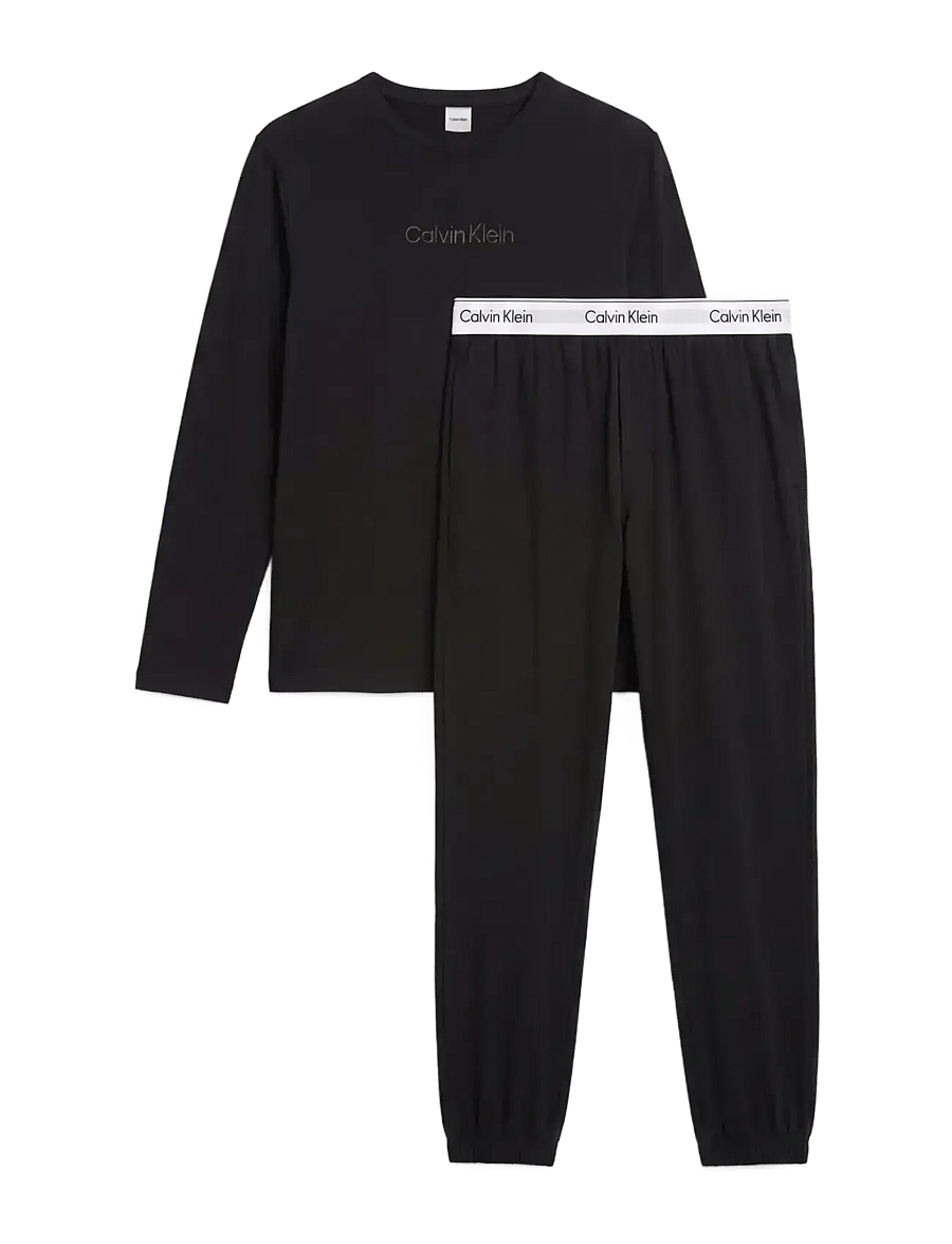 Calvin Klein - HOLIDAY LS TEE JOGGER SET - pyjamasets - black - 1