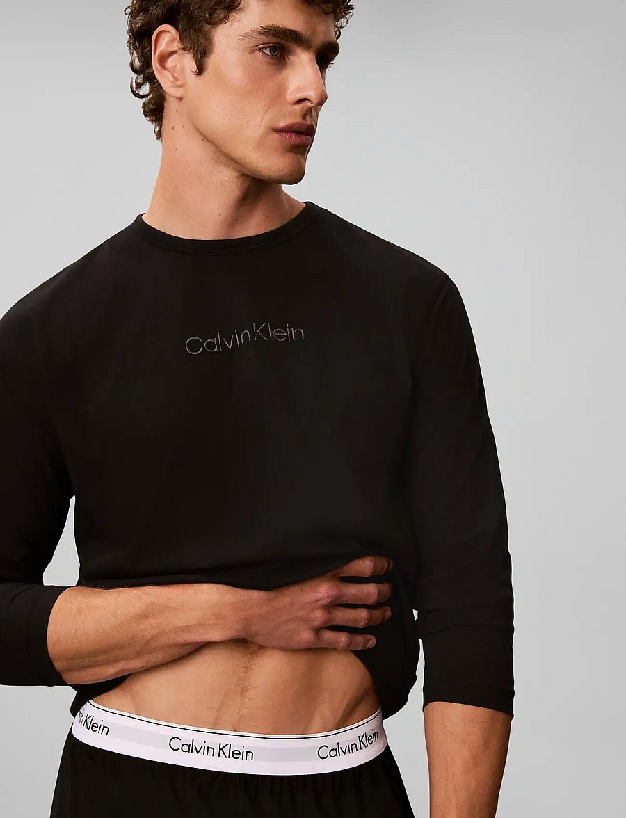 Calvin Klein - HOLIDAY LS TEE JOGGER SET - pyjamasets - black - 2