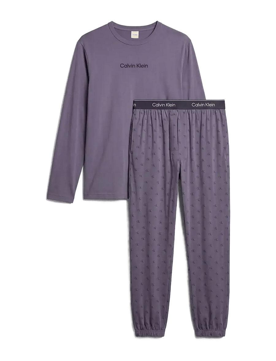 Calvin Klein - HOLIDAY LS TEE JOGGER SET - grisaille top w diamond logo grisai - 1