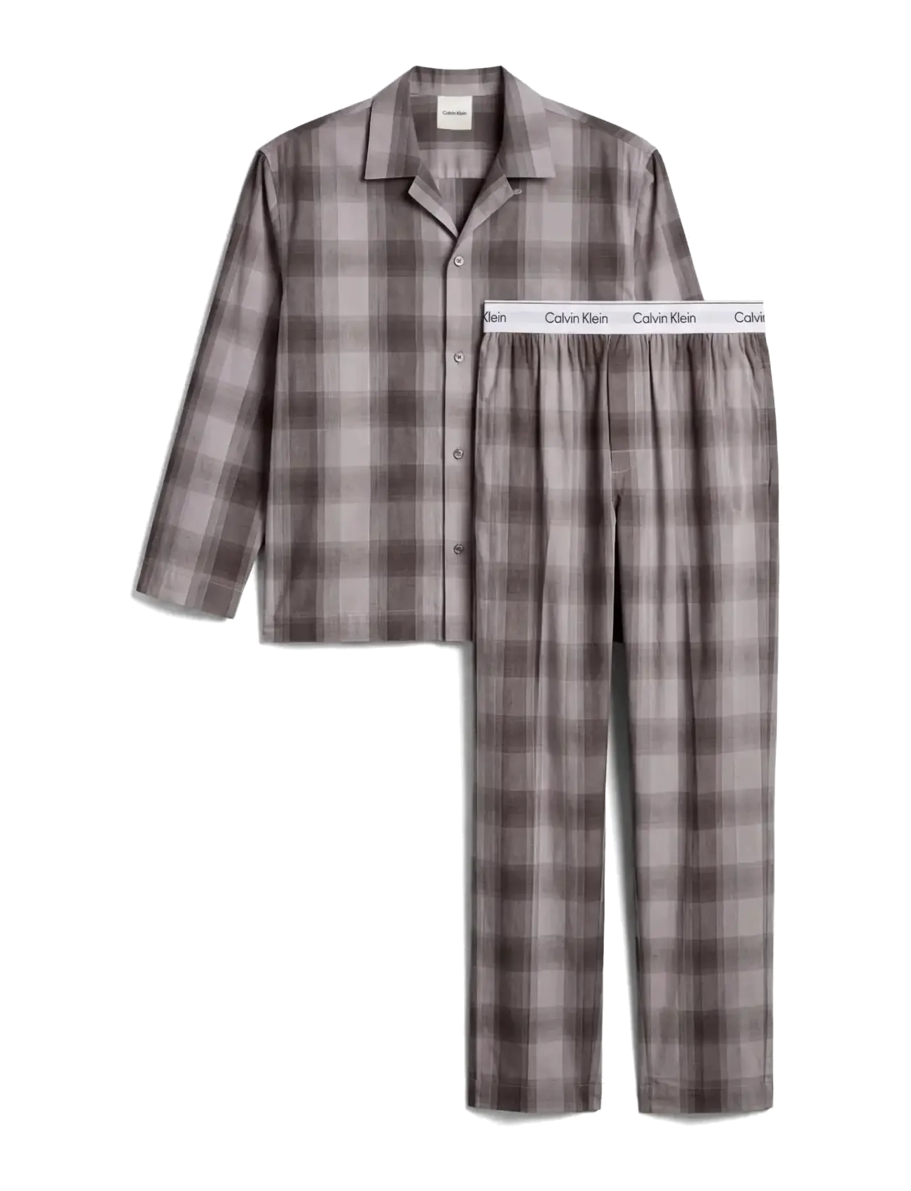 Calvin Klein HOLIDAY POPLIN L/S BUTTON DOWN S - Pyjama - 21767 SHADOWS PLAID+CONVOY / grey
