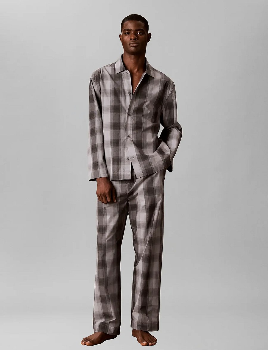 Calvin Klein - HOLIDAY POPLIN L/S BUTTON DOWN S - 21767 shadows plaid+convoy - 0
