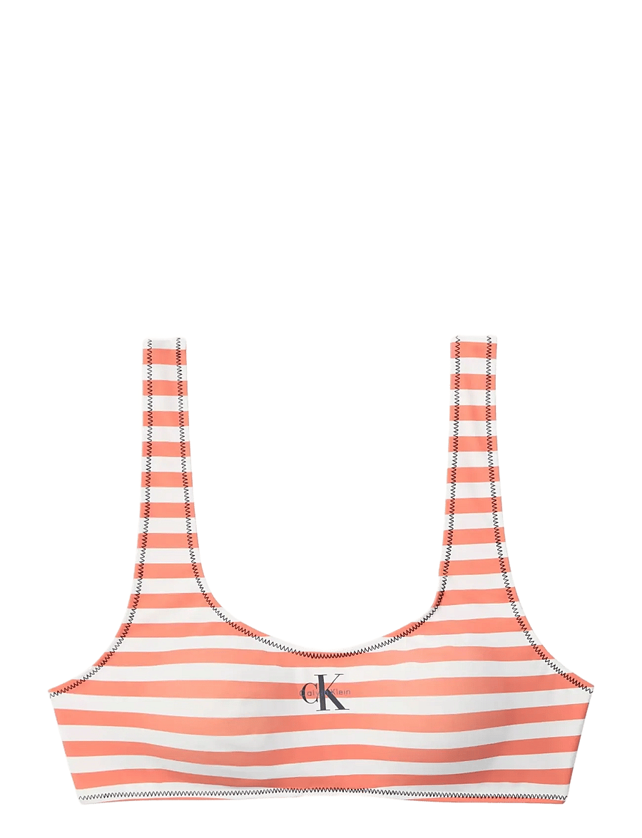 Calvin Klein - BRALETTE - trekantsbikinier - 20171 cent stripe+acorn orange - 1