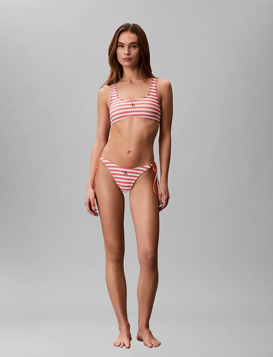 Calvin Klein - BRALETTE - trekantsbikinier - 20171 cent stripe+acorn orange - 0