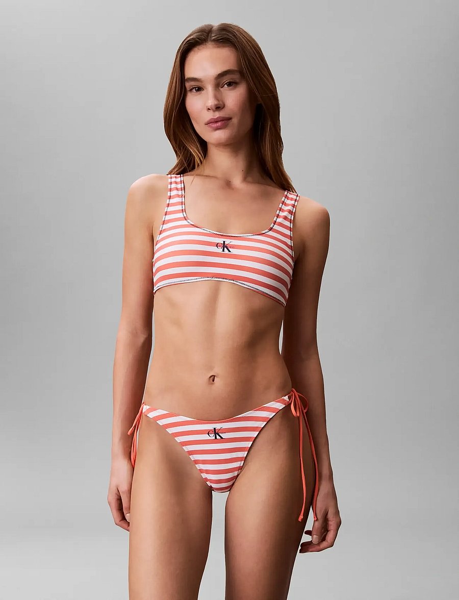Calvin Klein - BRALETTE - trekantsbikinier - 20171 cent stripe+acorn orange - 3