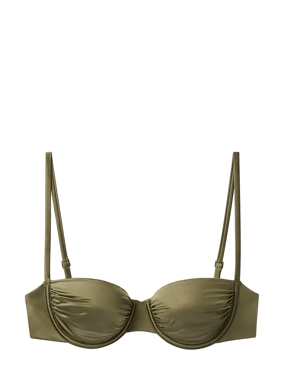 Calvin Klein - BALCONETTE - TIE BACK - stanik z fiszbinami bikini - brush green - 1