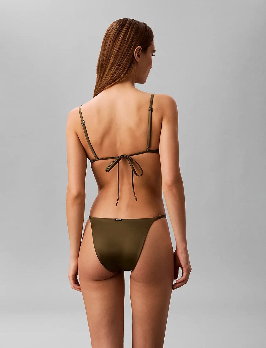 Calvin Klein - BALCONETTE - TIE BACK - stanik z fiszbinami bikini - brush green - 2