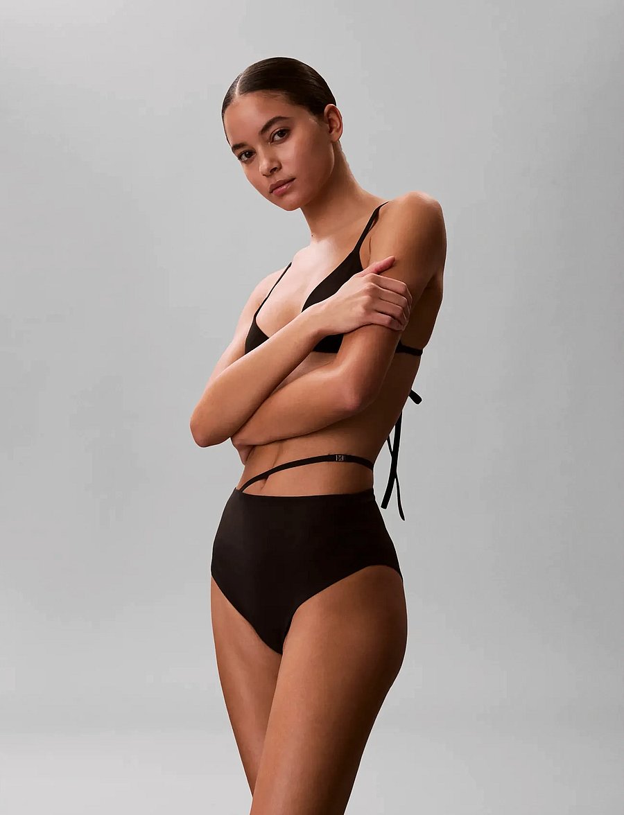 Calvin Klein - HW BELT BOTTOM - højtaljede bikinitrusser - black - 5