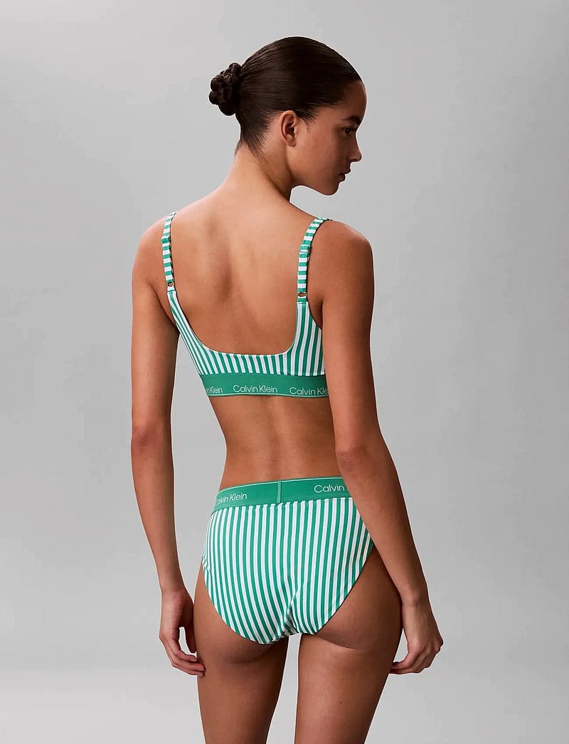 Calvin Klein - SQUARE NECK BRALETTE - dreieck-bikini-oberteile - 20186 penny stripe w mardi gras gre - 2