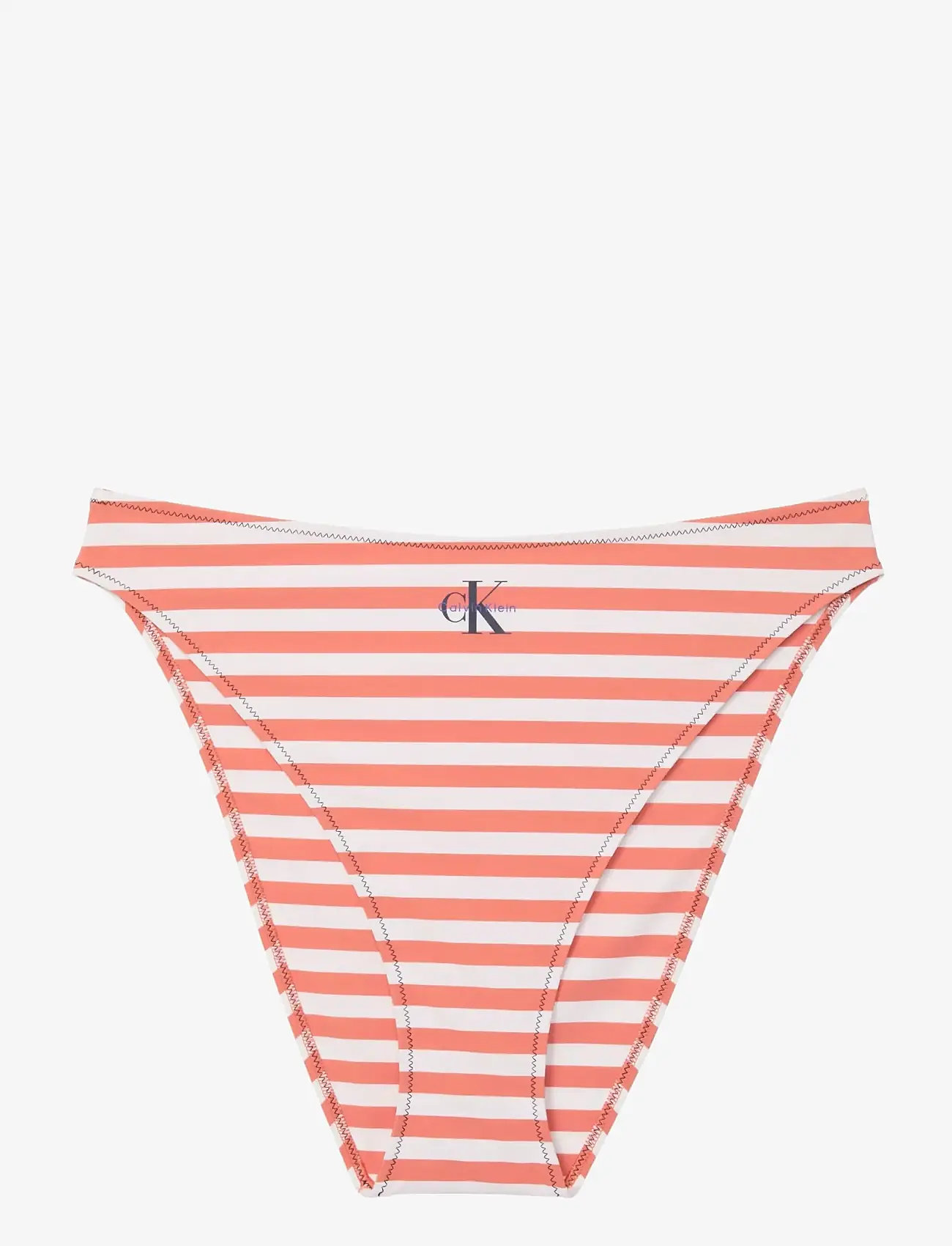 Calvin Klein - HIGH LEG BIKINI - brazilian bikinis - 20171 cent stripe+acorn orange - 1